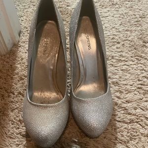 Silver Glitter Heels